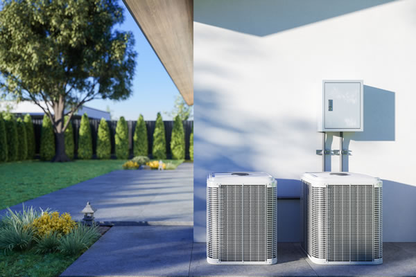 Air Conditioner Technicial Services Outdoor AC Unit and Gas Generator GettyImages-1364172753
